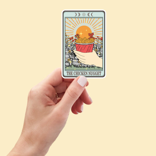 The Chicken Nugget Tarot Card sticker, funny stickers, Gothic Stickers, laptop decals, tumbler stickers, water bottle sticker
