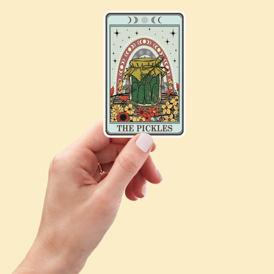 The Pickles Tarot Card sticker, funny stickers, Gothic Stickers, laptop decals, tumbler stickers, water bottle sticker