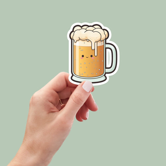 Kawaii Beer Sticker, Food Stickers, Water Bottle Sticker, Planner Stickers, Cute Stickers, Laptop Sticker, Funny Stickers, Book Stickers