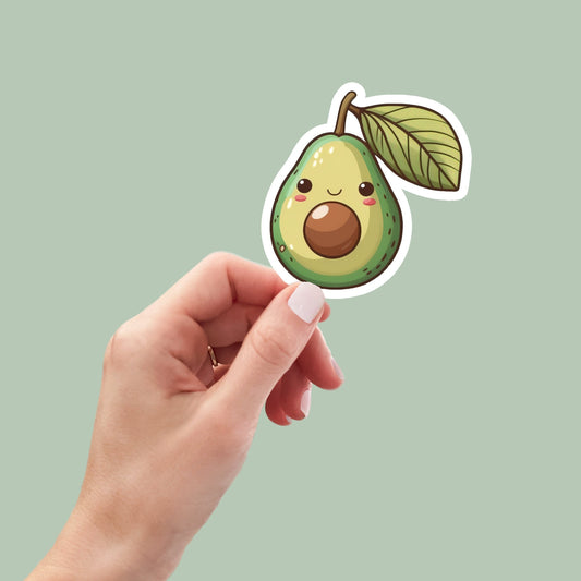 Kawaii Avocado Sticker, Food Stickers, Water Bottle Sticker, Planner Stickers, Cute Stickers, Laptop Sticker, Funny Stickers, Book Stickers