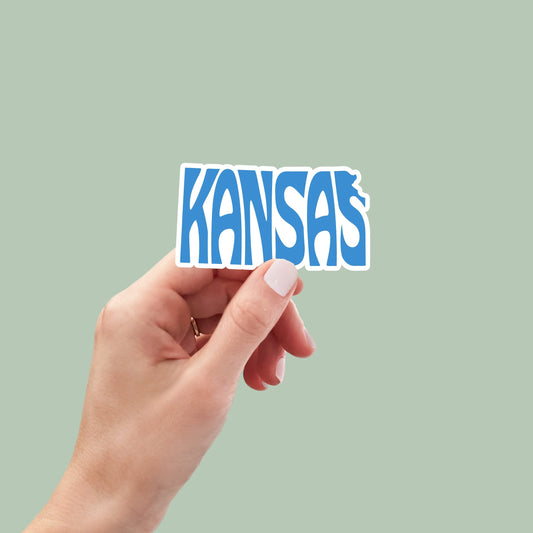 Kansas State Sticker, Kansas Decal, State Laptop Stickers, Waterproof Stickers, Aesthetic State Stickers, Computer Stickers