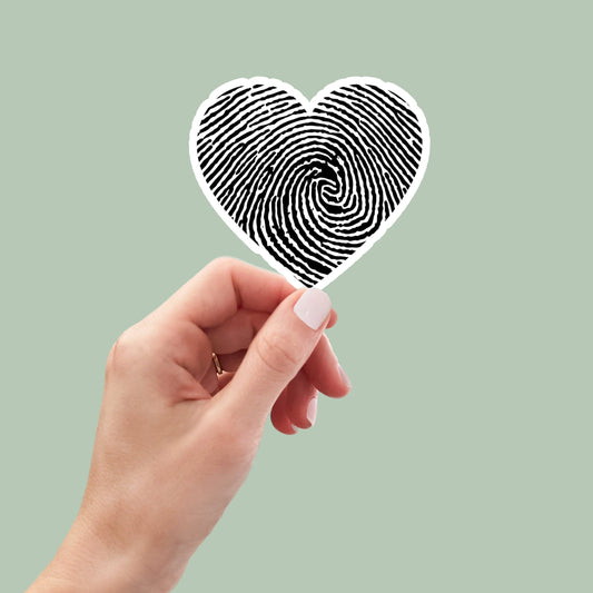 Heart Finger Print sticker, laptop stickers, water bottle stickers, planner stickers, aesthetic stickers, computer stickers, car stickers