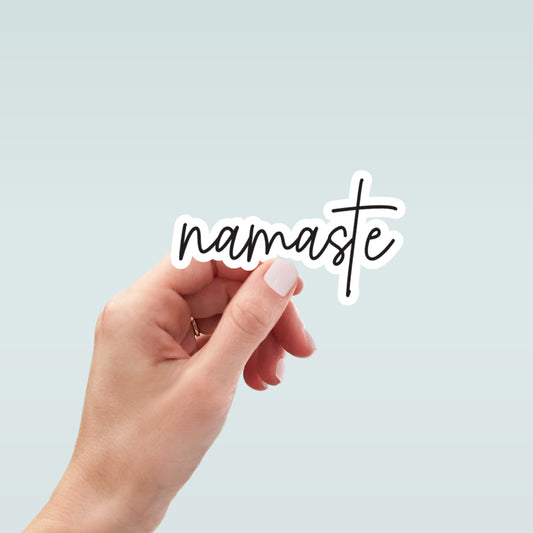 Namaste sticker, yoga motivational laptop decals, tumbler stickers, water bottle sticker