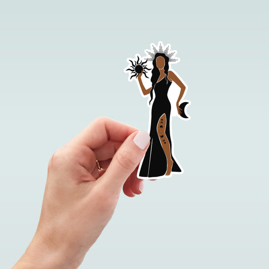 Celestial Goddess Sticker, Boho Sticker, Moon sticker, Witchy Stickers, Crystals, tumbler stickers, water bottle stickers, computer stickers