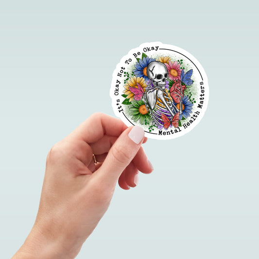 It's OK to Not Be OK sticker, laptop sticker, water bottle sticker, decals, gratitude sticker, stickers, self care, mental health sticker