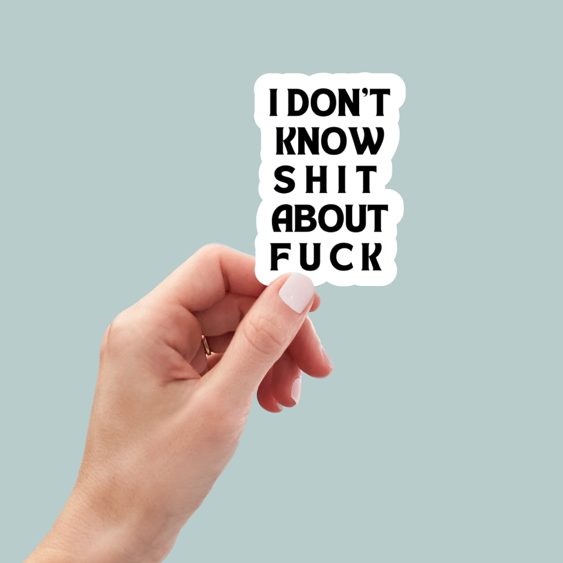 I Don't Know Shit about F*ck funny sticker, laptop stickers, funny stickers, snarky sticker, sarcastic gift, gift for her, gift for him