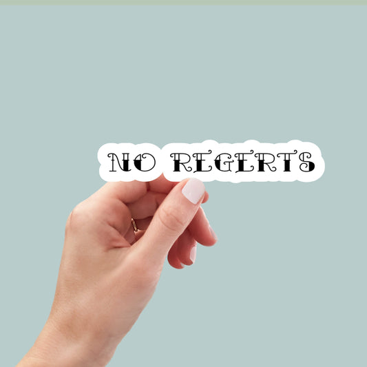 No Regerts sticker, laptop stickers, funny stickers, best friend gift, sarcastic gift, funny gift, no regrets, gift for him, gift for her