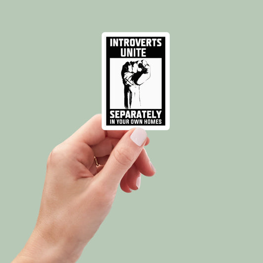 Introverts unite sticker, funny sticker, laptop decals, tumbler stickers, water bottle sticker, water bottle decal, car stickers