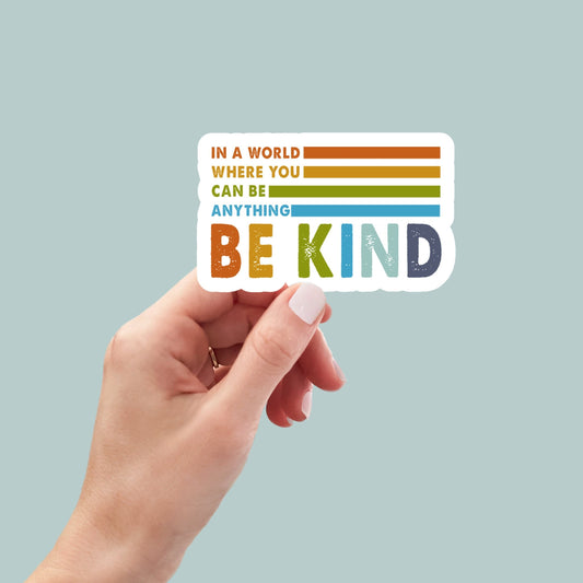 Be Kind sticker, water bottle sticker, laptop sticker, inspirational sticker, car sticker, book stickers, Kindle stickers, aesthetic sticker