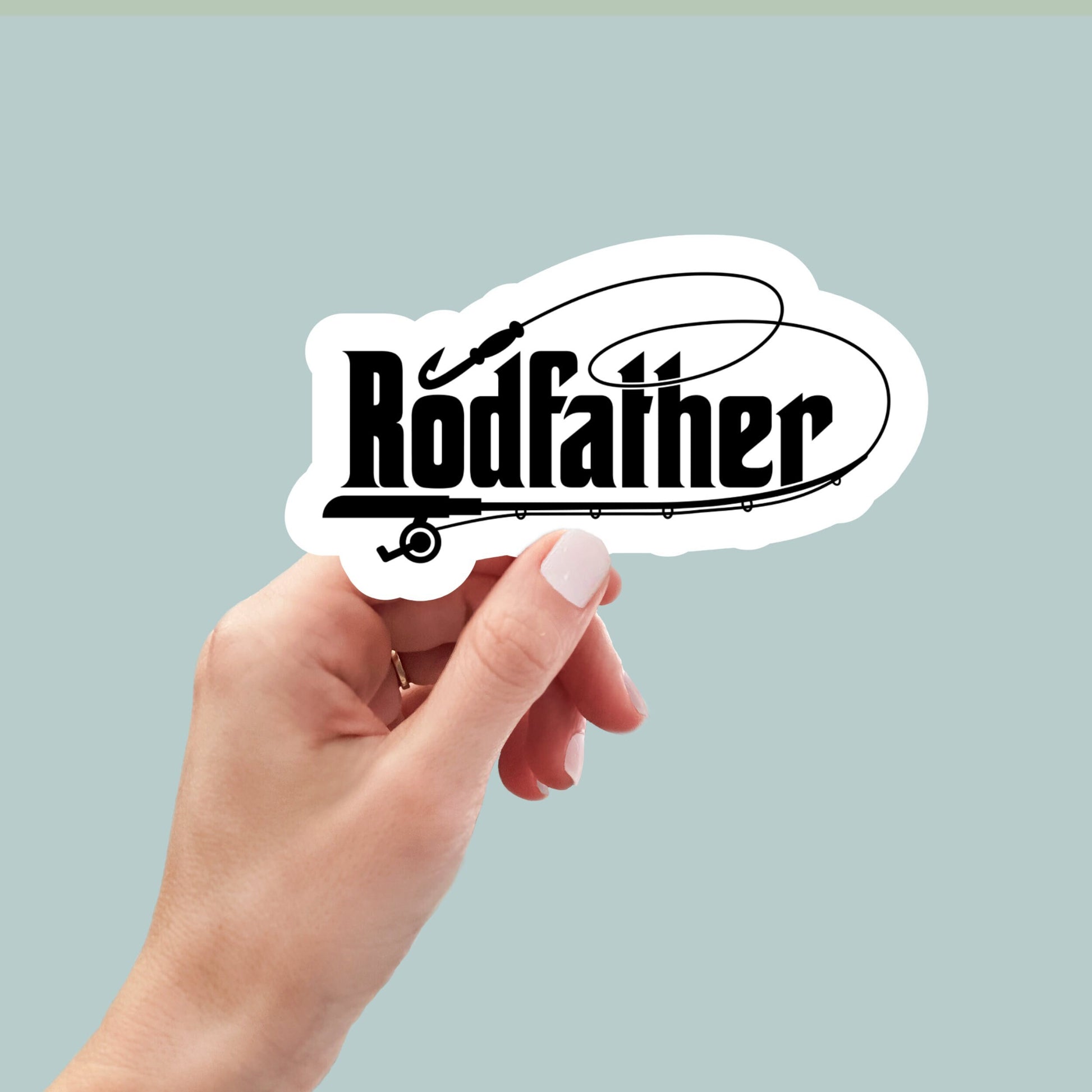 Rodfather fishing sticker, laptop sticker, water bottle sticker, cooler sticker, fishing sticker, funny sticker, decals