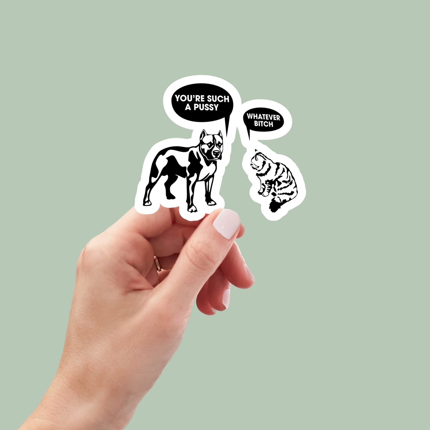 Dog and Cat snarky sticker, cat mom sticker, funny cat mom stickers, cat lover stickers, dog lover, kindle stickers, dog mom, dog gift