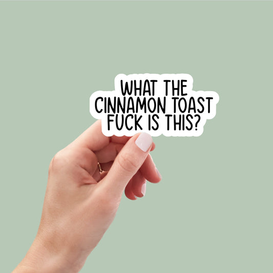 what the cinnamon toast f*ck is this vinyl sticker, laptop stickers, funny stickers, best friend gift, sarcastic sticker, funny gift, snarky
