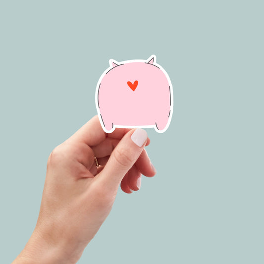 pig butt sticker, water bottle stickers, planner stickers, aesthetic stickers, cute stickers, car stickers, funny stickers, decals