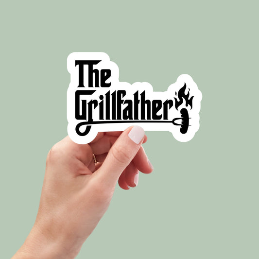 The Grillfather grilling sticker, laptop sticker, water bottle sticker, cooler sticker, grill master, funny sticker, decals