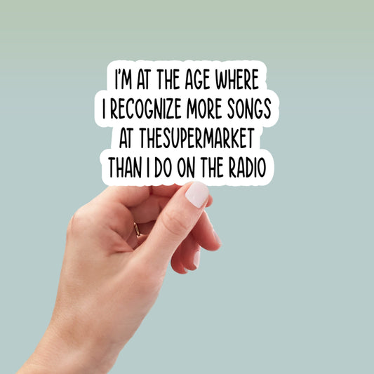 supermarket songs funny sticker, laptop stickers, funny stickers, best friend gift, sarcastic sticker, funny gift, snarky stickers, kindle