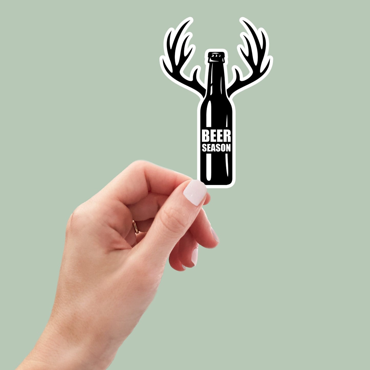 beer season, beer sticker, funny beer stickers, funny drinking stickers, deer season, sarcastic stickers, snarky stickers, car stickers