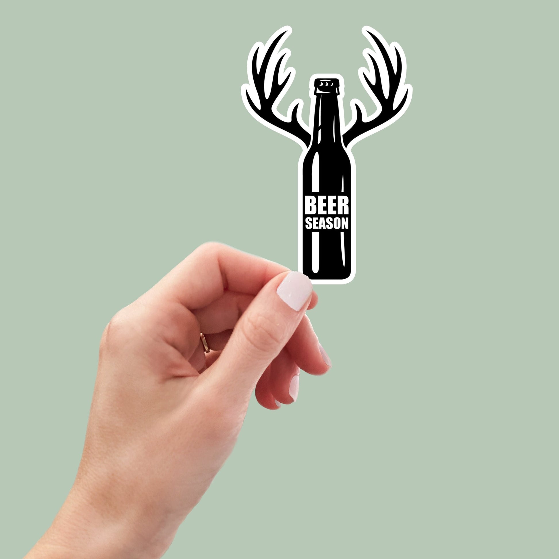 beer season, beer sticker, funny beer stickers, funny drinking stickers, deer season, sarcastic stickers, snarky stickers, car stickers