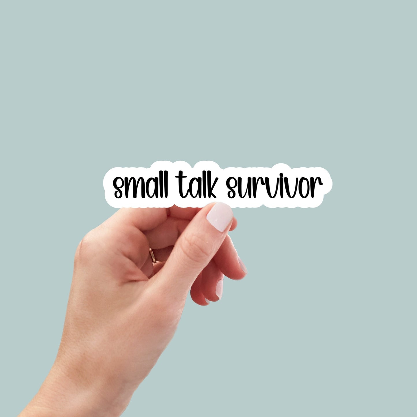 small talk survivor, laptop decals, water bottle stickers, funny stickers, book stickers, planner stickers, introvert stickers, car stickers