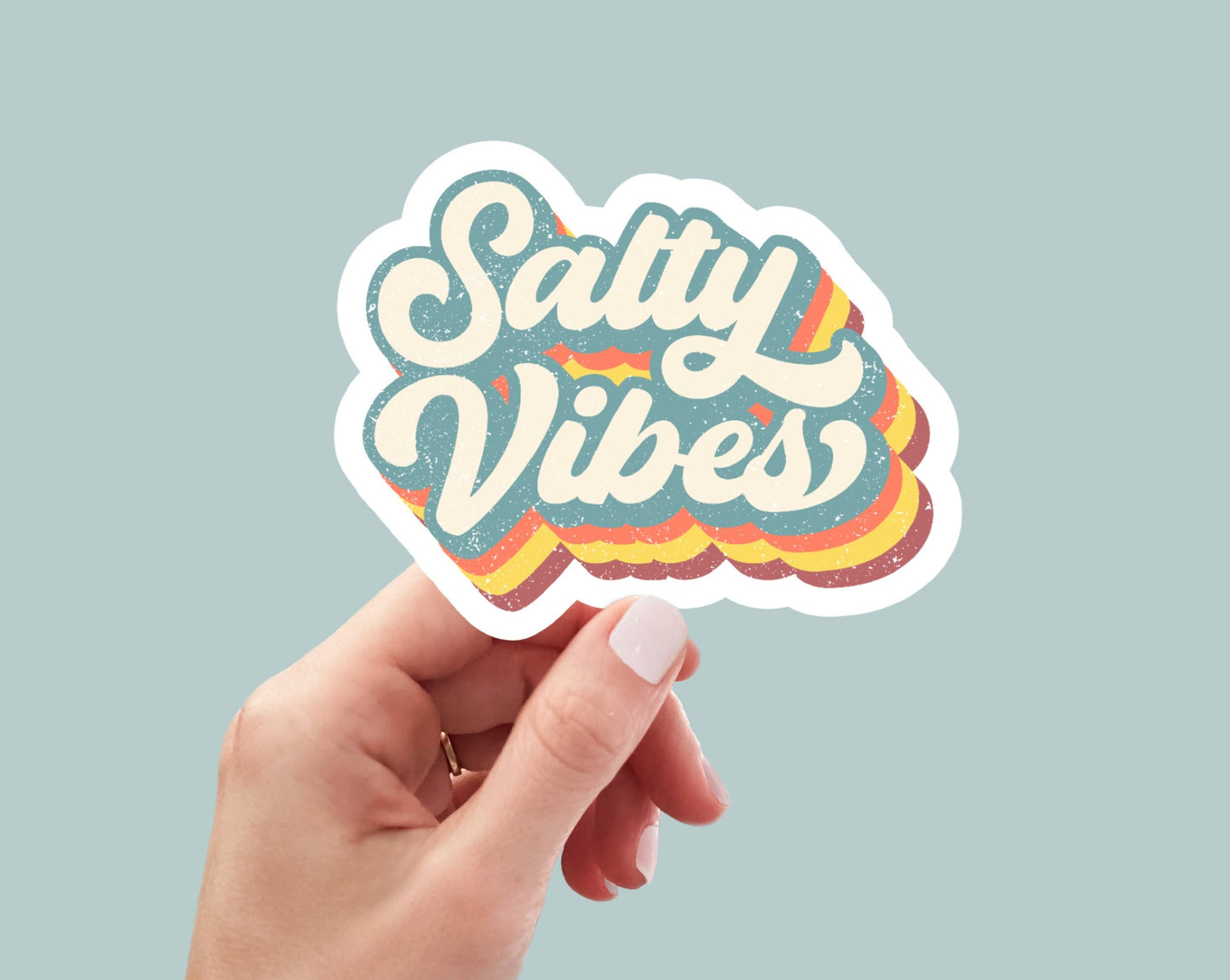 salty vibes waterproof vinyl sticker, laptop stickers, funny stickers, best friend gift, sarcastic gift, funny gift, snarky sticker