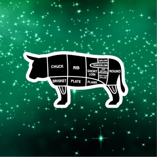 beef cuts sticker, laptop stickers, water bottle stickers, pig stickers, farm stickers, funny stickers, sarcastic, bbq
