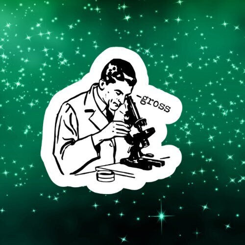 Science Microscope Waterproof Vinyl Sticker, laptop stickers, funny stickers, chemistry, biology, water bottle sticker, aesthetic stickers