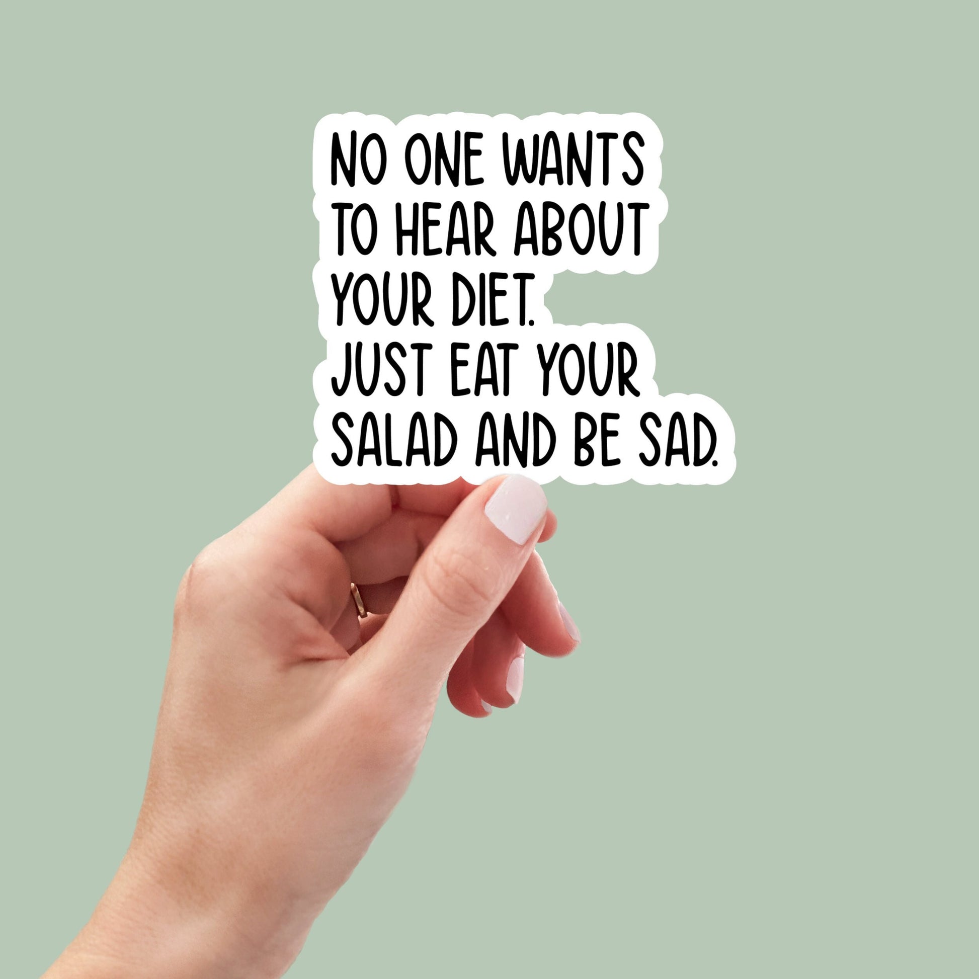eat your salad and be sad vinyl sticker, laptop stickers, funny stickers, sarcastic sticker, cute stickers, snarky sticker, kindle stickers