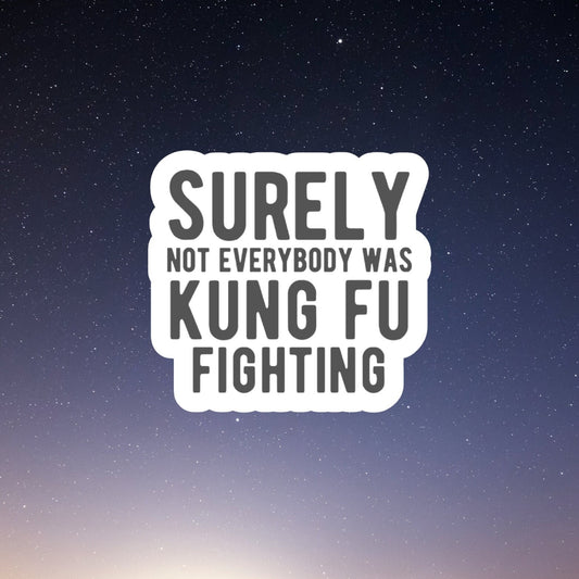 surely not everyone was kung fu fighting funny sticker, laptop stickers, funny stickers, best friend gift, sarcastic sticker, snarky sticker