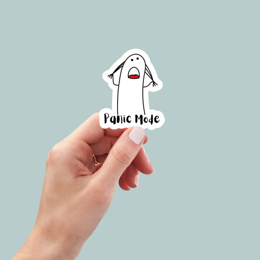 panic mode sticker, laptop stickers, funny stickers, sarcastic gift, funny gift, snarky stickers, water bottle sticker, cute stickers