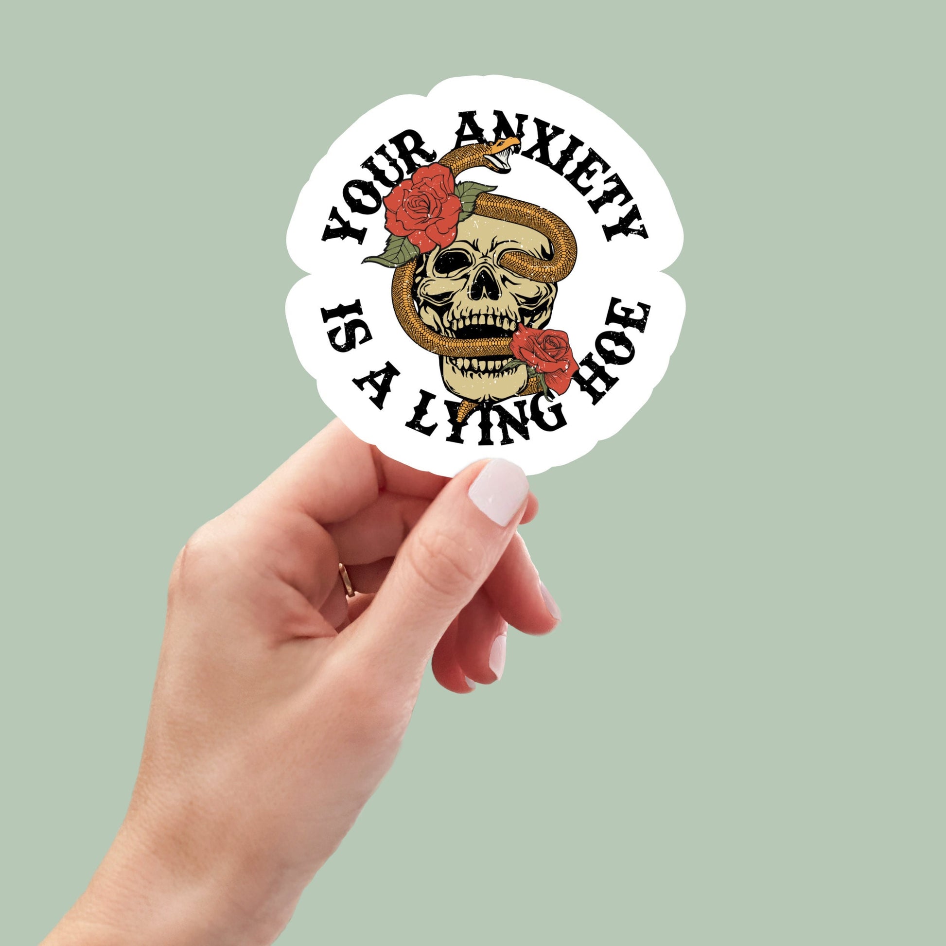 your anxiety is a lying hoe sticker, funny introvert sticker, funny sticker, laptop decal, anxiety tumbler sticker, sarcastic stickers