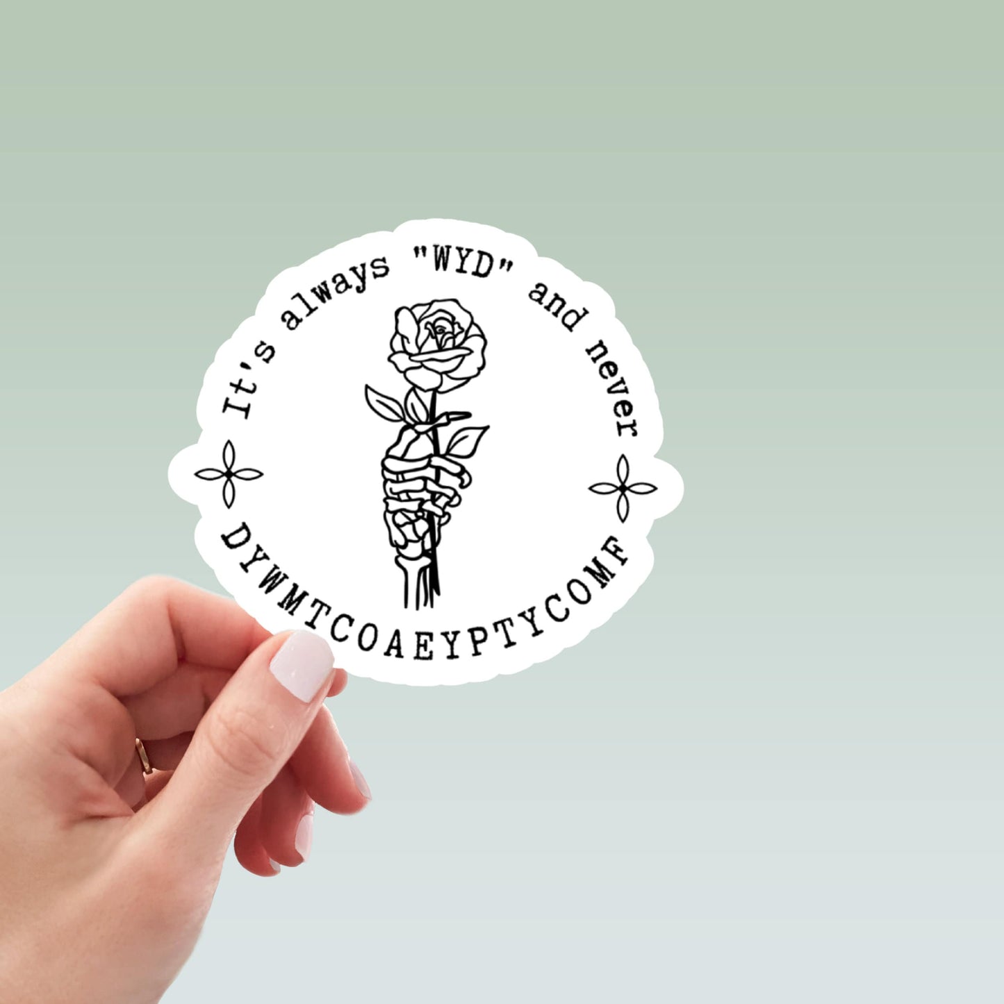 It's Always WYD and Never DYWMTCOAEYPTYCOMF Sticker, Smut Sticker, Bookish sticker, Tablet sticker, Laptop Sticker, Reading