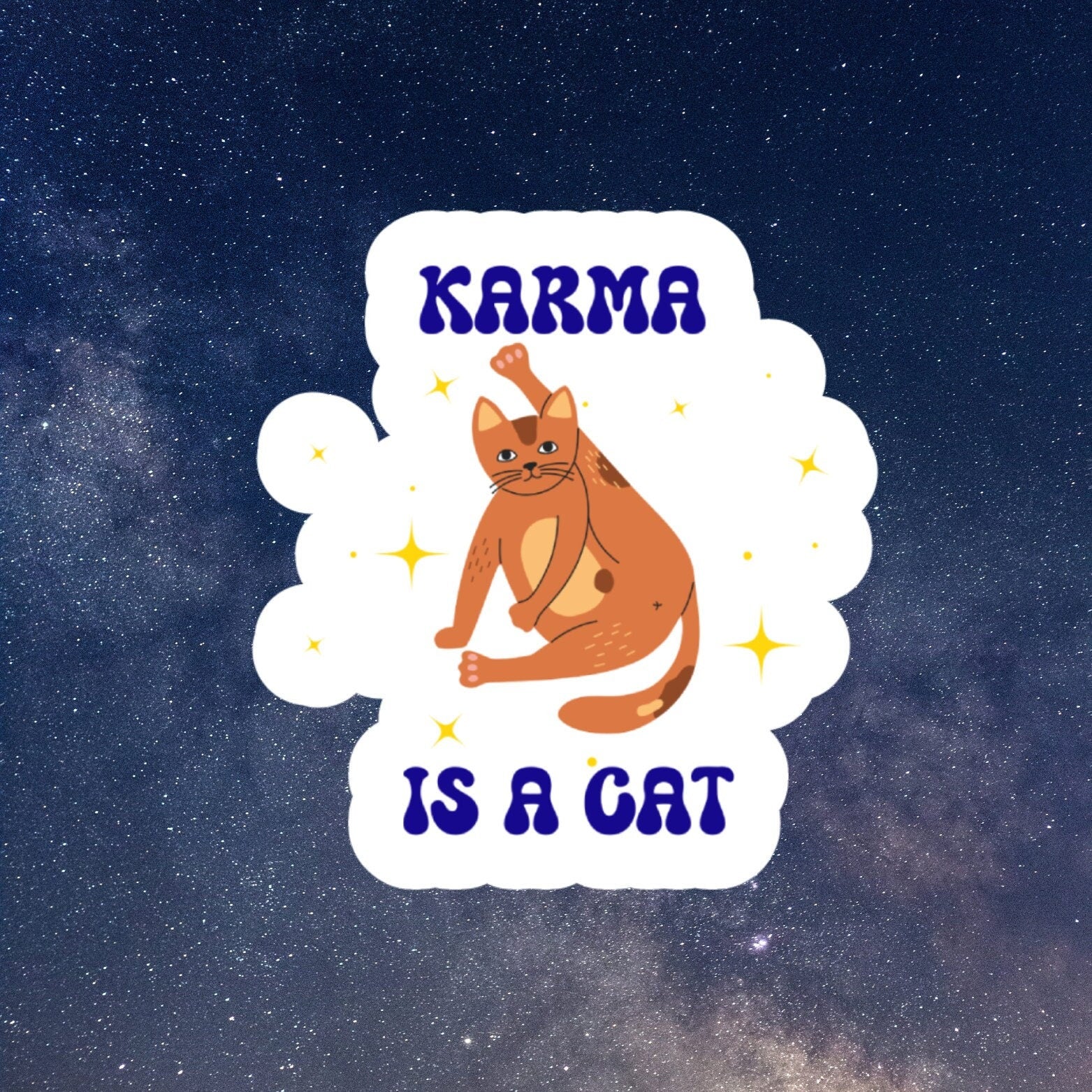 Taylor Swift Inspired Sticker, Karma is a Cat waterproof vinyl Stickers, Stickers for Laptops, Swiftie Sticker, aesthetic stickers