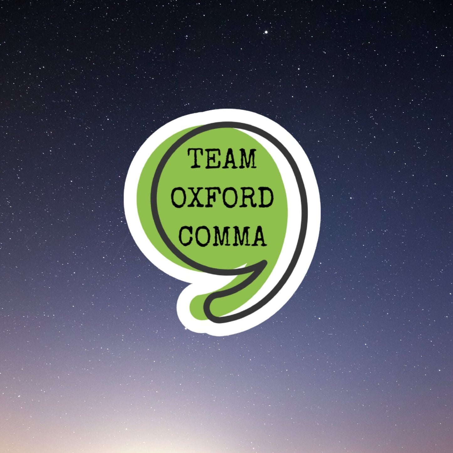 oxford comma inspired sticker, waterproof vinyl laptop stickers, funny stickers, sarcasm laptop decals, water bottle sticker, sarcastic