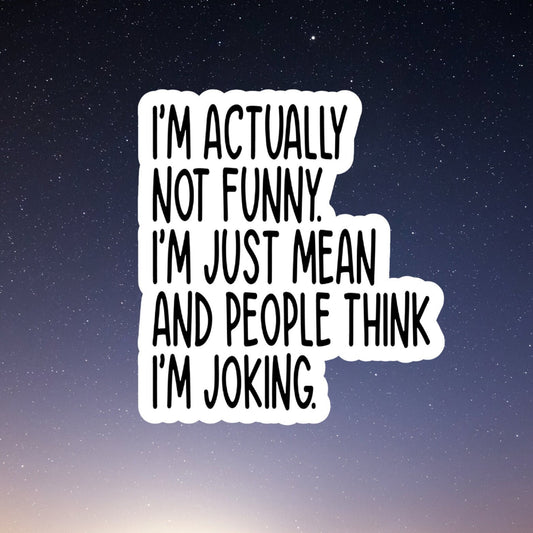 I'm actually not funny sticker, laptop stickers, funny stickers, best friend gift, sarcastic sticker, funny gift, snarky