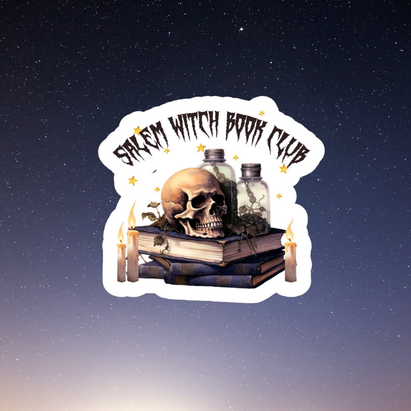 Salem witch book club, Bookish Stickers, car stickers, water bottle stickers, funny stickers, book stickers, kindle stickers, witchy