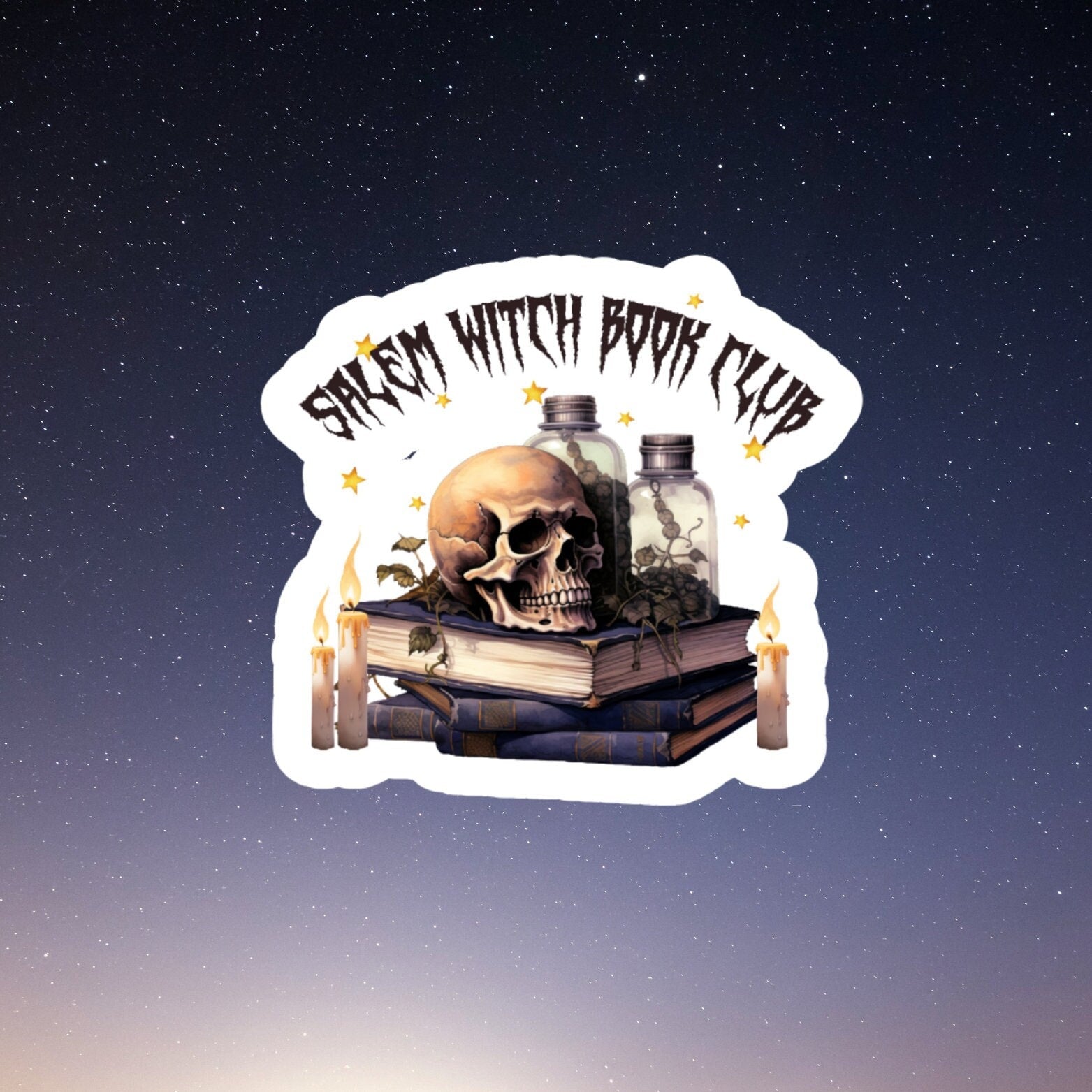 Salem witch book club, Bookish Stickers, car stickers, water bottle stickers, funny stickers, book stickers, kindle stickers, witchy