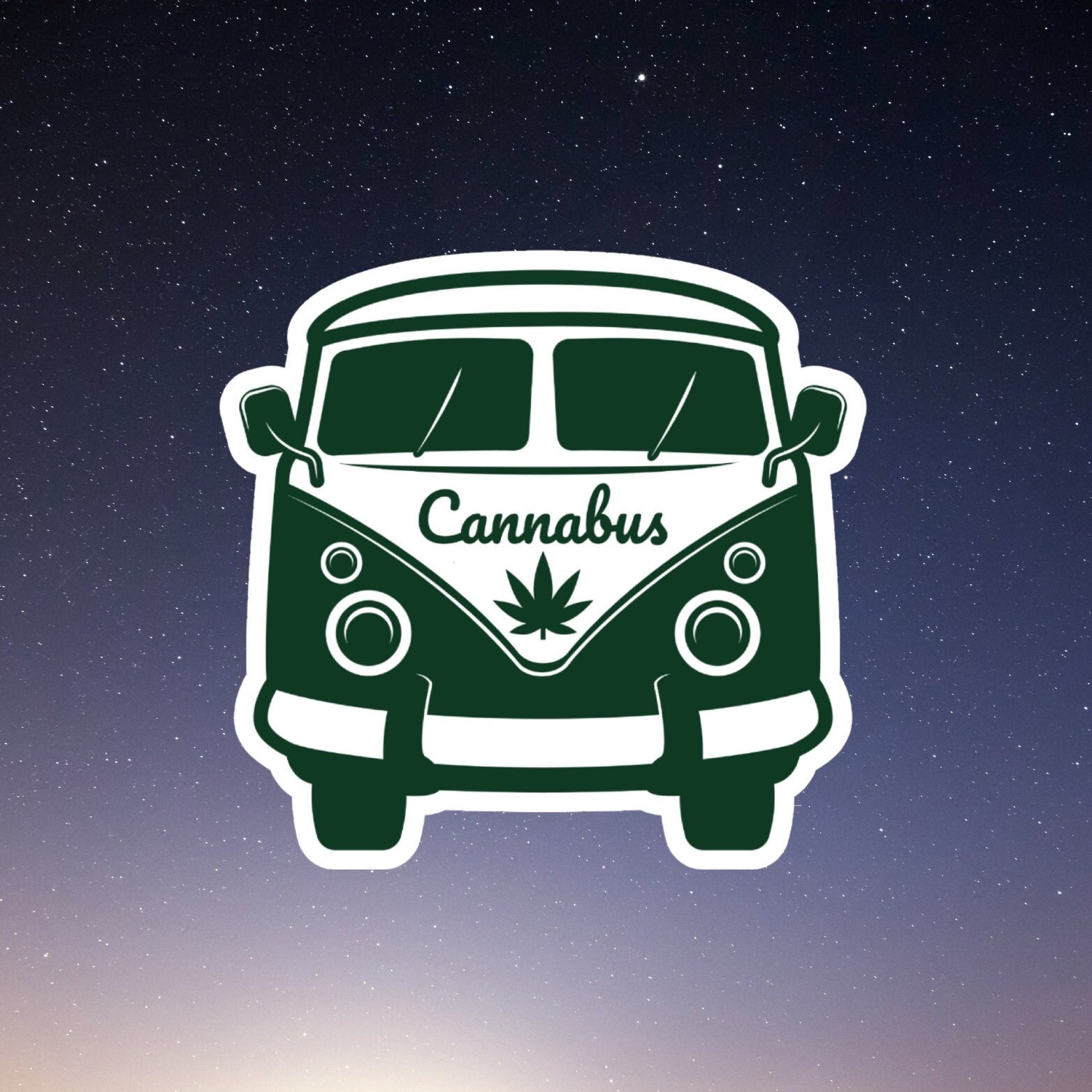 cannabus funny weed sticker