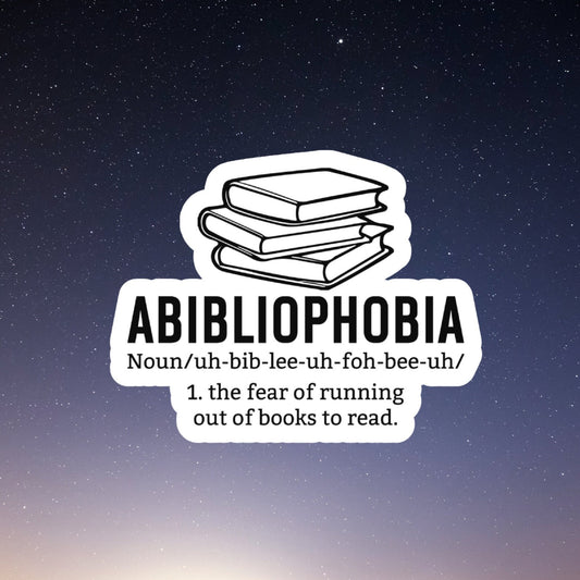 abibliophobia sticker, book laptop decals, water bottle stickers, funny stickers, book stickers, planner stickers