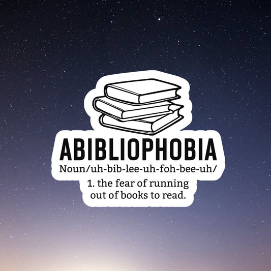 abibliophobia definition sticker