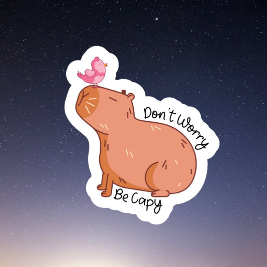 capybara sticker, cute capybara sticker, don&#39;t worry be capy, tiktok