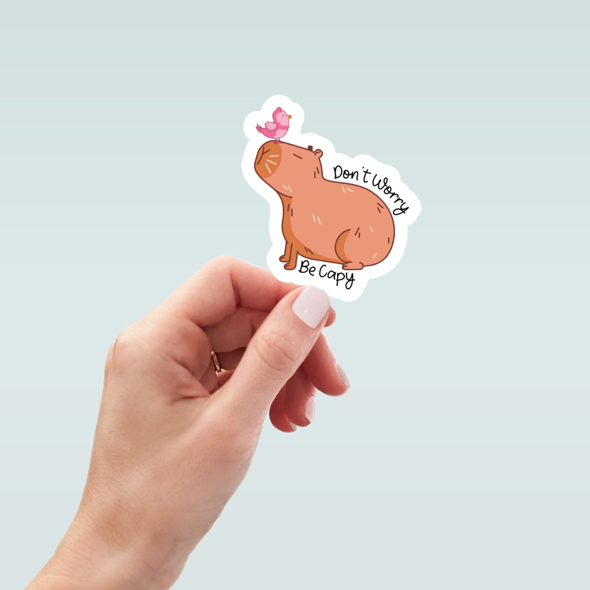 don't worry be capy, capybara sticker, Water Bottle Sticker, capybara Decal, Laptop Sticker, Funny Stickers, kindle stickers