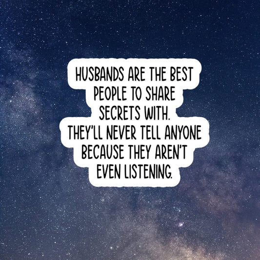husband secrets stickers, laptop stickers, funny stickers, snarky sticker, sarcastic gift