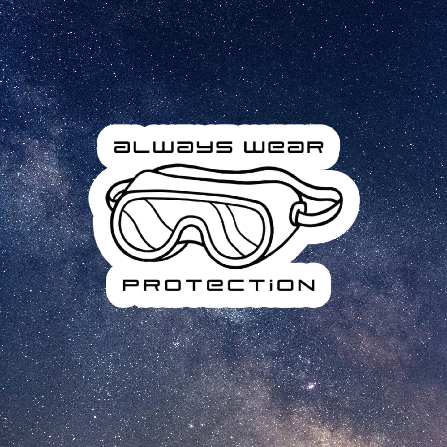 always wear protection chemistry protective goggles sticker