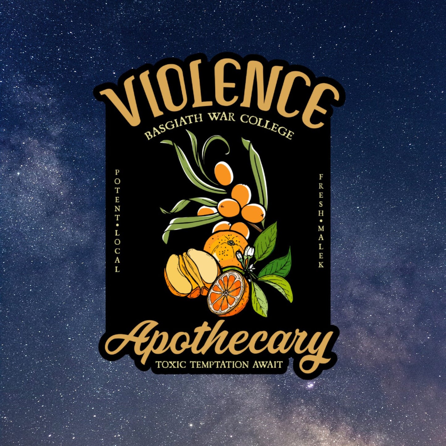 Violet Sorrengail Apothecary Fourth Wing Inspired Sticker, Violence Apothecary Sticker, Bookish Vinyl Sticker, Kindle Sticker