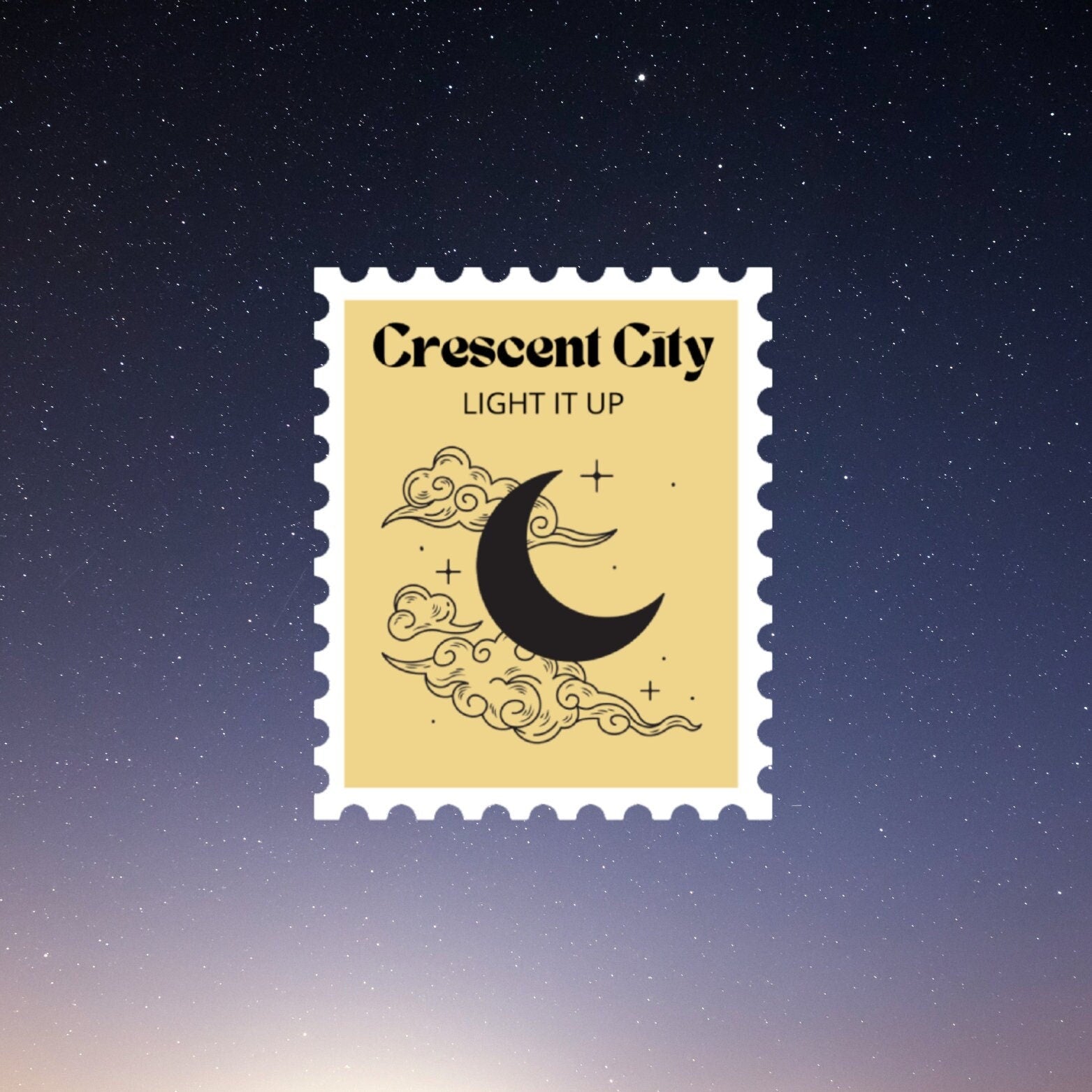 Crescent City Stamp Sticker VINYL STICKER City of Starlight ACOTAR Sarah J Maas House of Flame and Shadow, romantasy, booktok, bookworm