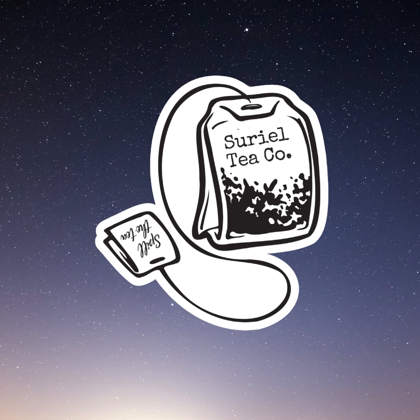 ACOTAR, Suriel Tea Company, book laptop decals, water bottle stickers, book stickers, journaling stickers, bookish, reading, vinyl stickers