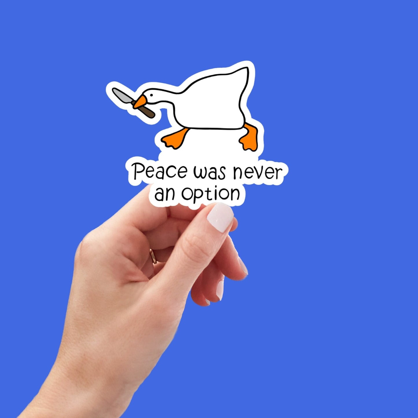 peace was never an option funny Vinyl Sticker, Funny Stickers, Laptop Sticker, Water Bottle Sticker, Car Sticker, Meme Sticker