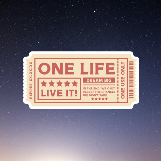 one life live it sticker, motivational sticker, laptop decal, water bottle decal, stickers, inspirational, self care