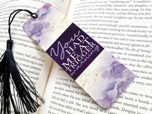 trigger warning bookmark, smut, metal bookmark, reading, book lover gift, bookish, cute bookmarks