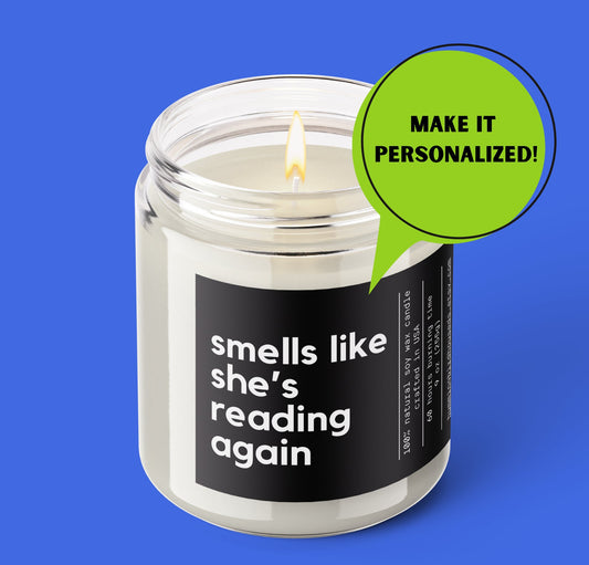 Personalized Reader Gift Funny Candle Birthday Gifts for Her Book Lover Bookstore Library Custom Gift for Friend Avid Reader Bookworm Gift