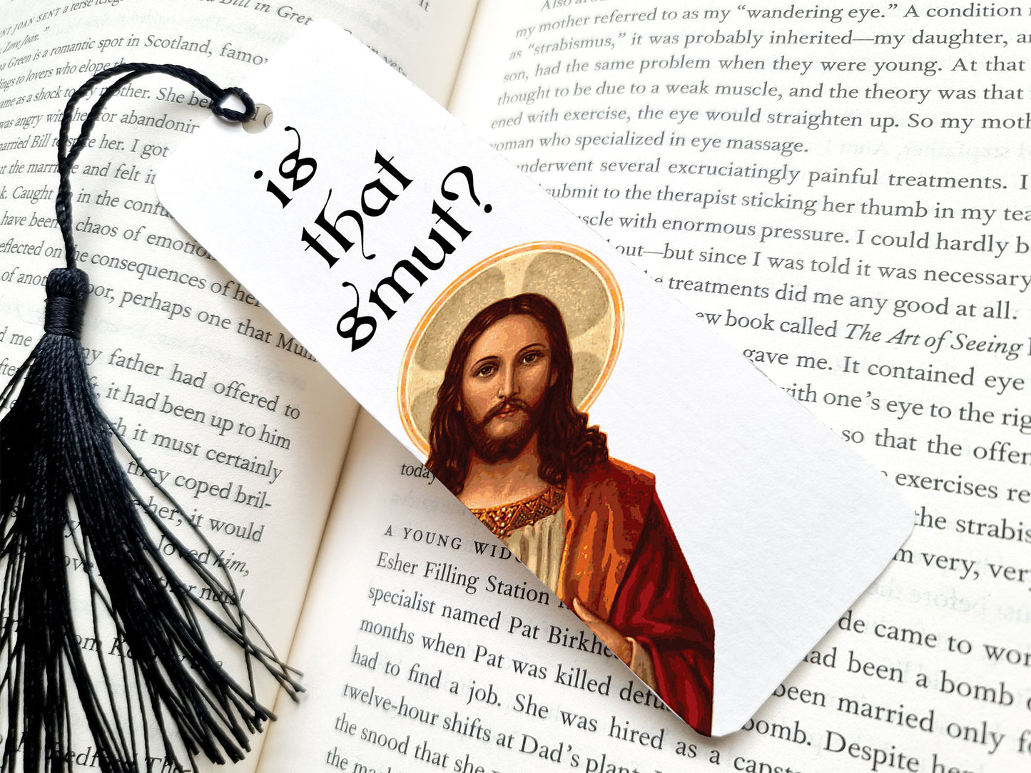 peeking jesus is that smut bookmark, metal bookmark, reading, book lover gift, bookish, cute bookmarks